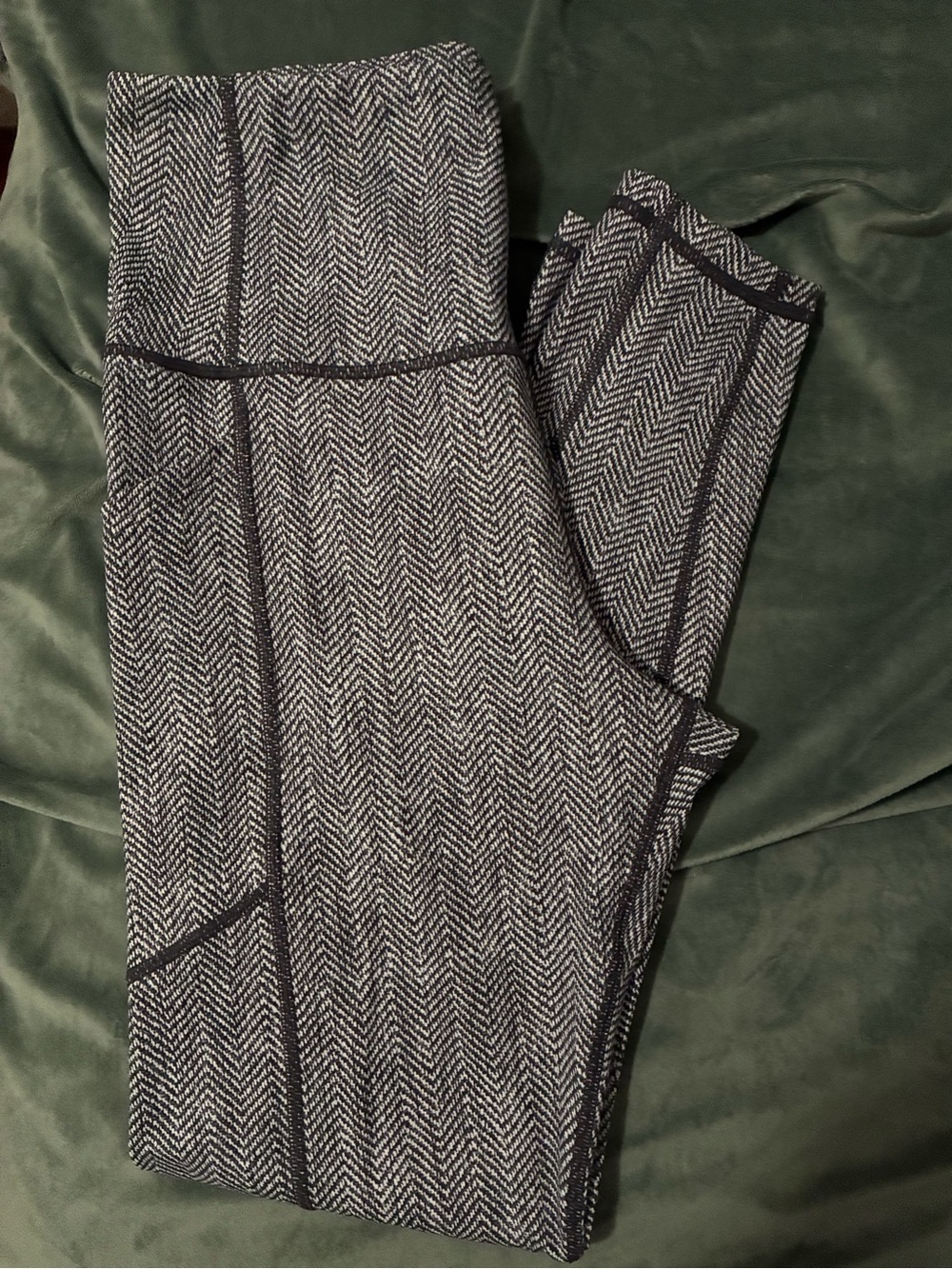KIAVA Black and White Herringbone Ponte Leggings